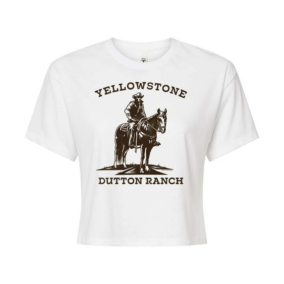 Yellowstone - Stone Dutton Cowboy - Juniors Cropped Cotton Blend T-Shirt
