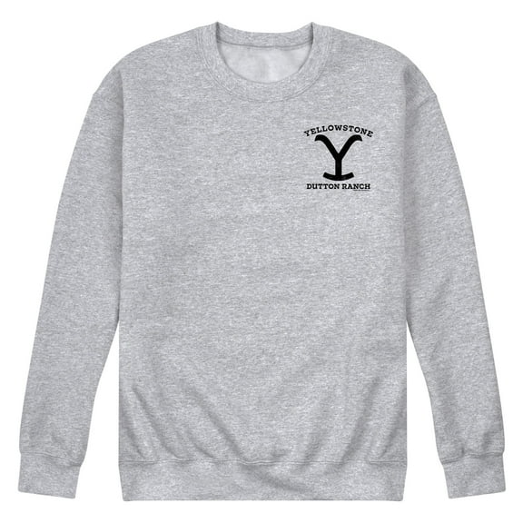 Yellowstone - Stone Duttonbravado Left Chest - Men's Crew Neck Fleece Pullover