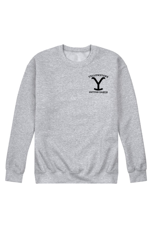 - Stone Duttonbravado Left Chest - Men's Crew Neck Fleece Pullover