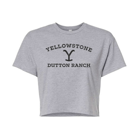 Yellowstone  - Stone Wild Signage - Juniors Cropped Cotton Blend T-Shirt