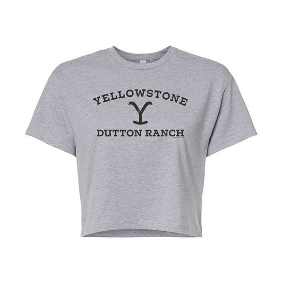 Yellowstone - Stone Wild Signage - Juniors Cropped Cotton Blend T-Shirt