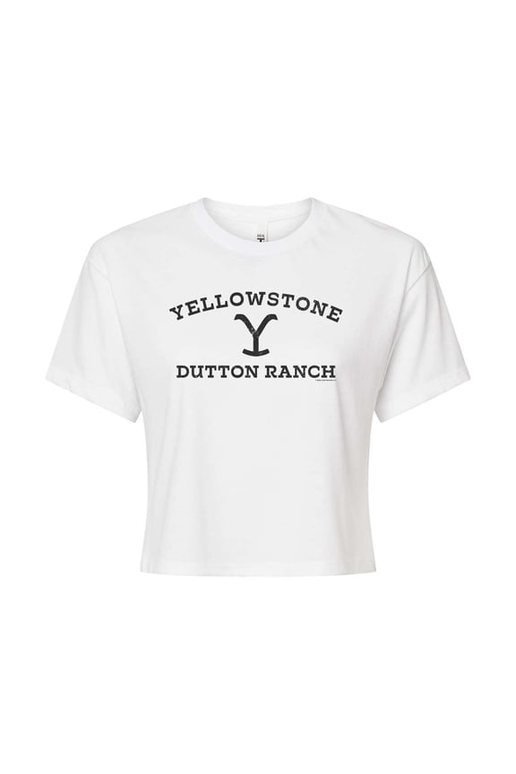 - Stone Wild Signage - Juniors Cropped Cotton Blend T-Shirt