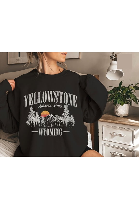 Yellowstone Sweatshirt Unisex, National Park Hoodie, Hiking Crewneck, Family Road Trip Camping Gift
