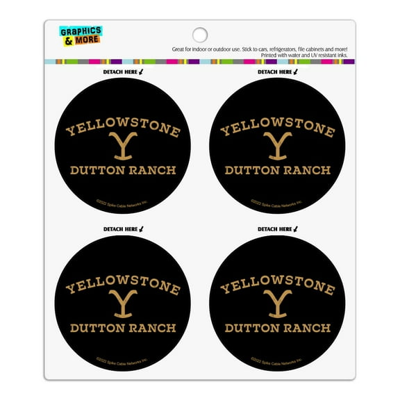 Yellowstone TV Show Dutton Ranch Refrigerator Fridge Locker Vinyl Circle Magnet Set