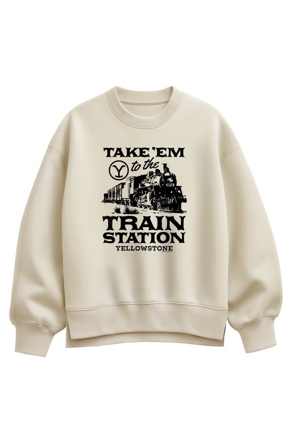 - Take 'Em To The Train Station - Women's Oversized Fleece Crew Sweatshirt