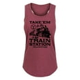 thumbnail image 1 of Yellowstone - Take 'Em To The Train Station - Women's Racerback Tank Top, 1 of 5