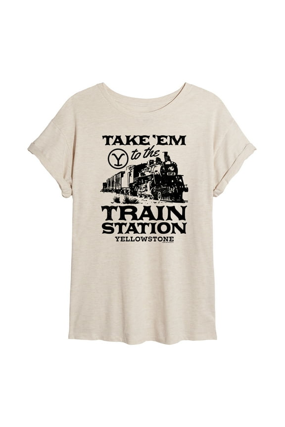 - Take Em to the Train Station - Juniors Ideal Flowy Muscle T-Shirt