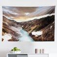 thumbnail image 1 of Yellowstone Tapestry, Yellowstone National Park Sunrise on Lakeside Romantic Nature Outdoor Picture, Fabric Wall Hanging Decor for Bedroom Living Room Dorm, 2 Sizes, Yellow Blue, by Ambesonne, 1 of 1