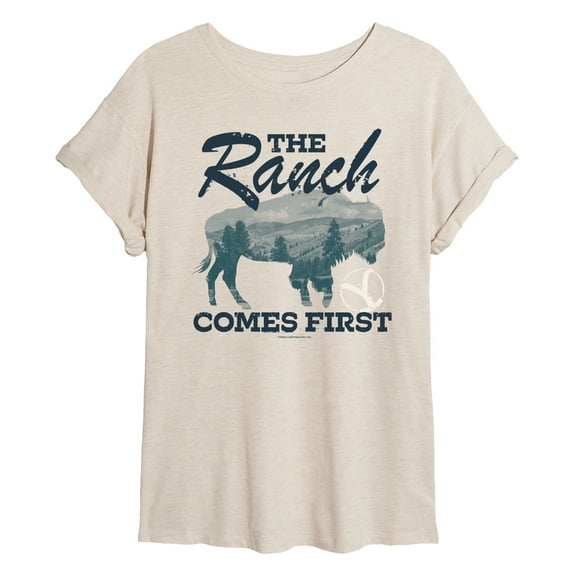 Yellowstone - The Ranch Comes First - Juniors Ideal Flowy Muscle T-Shirt
