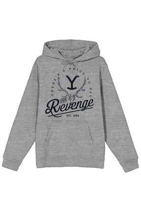 Yellowstone There's A Price To Pay For Revenge Athletic Heather Adult Hooded Sweatshirt-Large