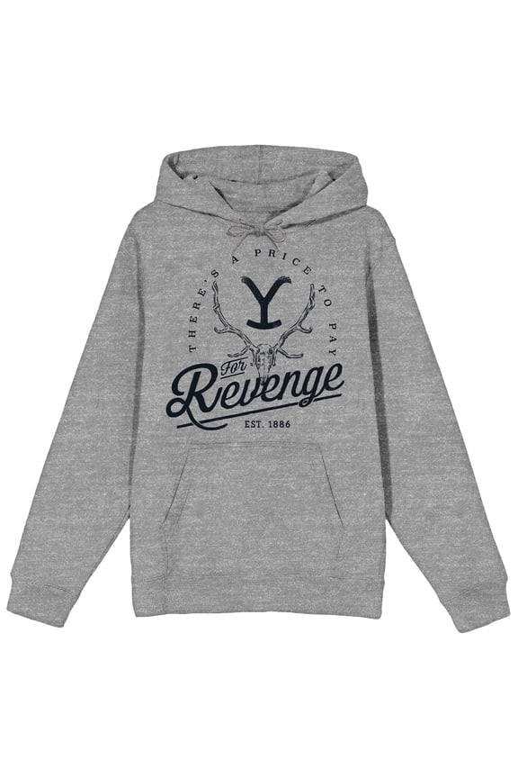 Yellowstone There's A Price To Pay For Revenge Athletic Heather Adult Hooded Sweatshirt-Large