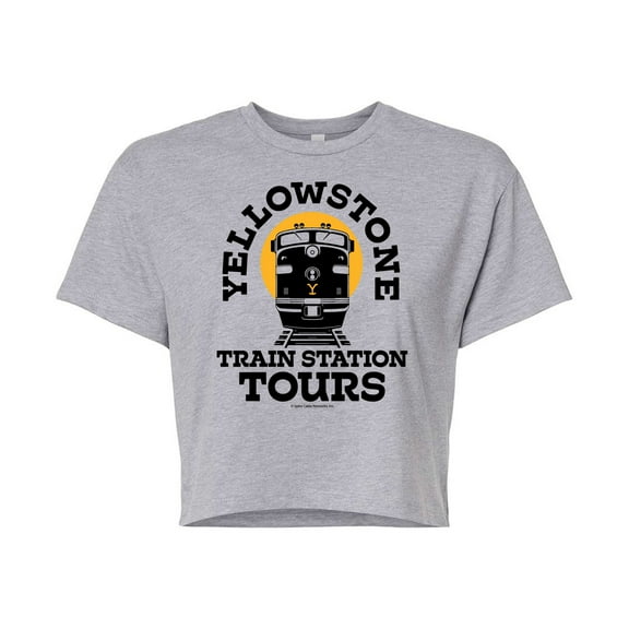 Yellowstone  - Train Station Tours  - Juniors Cropped Cotton Blend T-Shirt