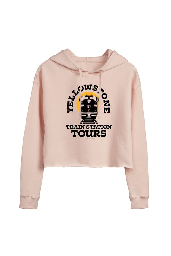 - Train Station Tours  - Juniors Cropped Pullover Hoodie