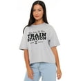 thumbnail image 1 of Yellowstone Train Station Yellowstone Women's Boxy Cropped T-Shirt Casual Graphic Tee, 1 of 6
