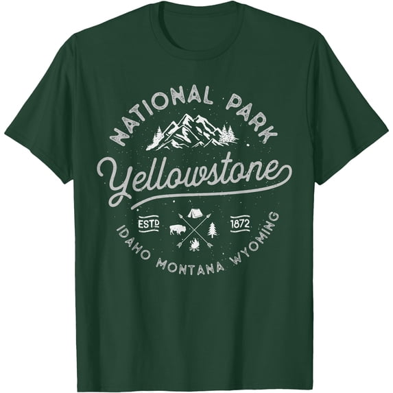 Yellowstone US National Park Bison Buffalo Vintage Unisex T-Shirt for Men Women Kids Toddler