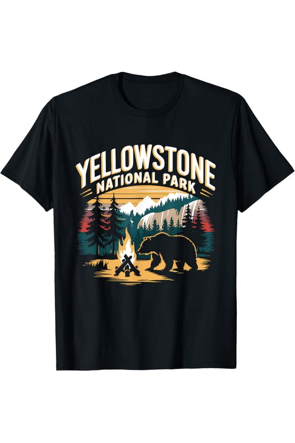 Yellowstone Us National Park Wolf Bison Bear Vintage T-Shirt