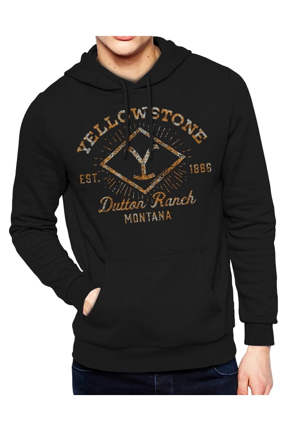 Yellowstone Men's Dutton Ranch Montana Y Brand Graphic Print Adult Pullover Hoodie