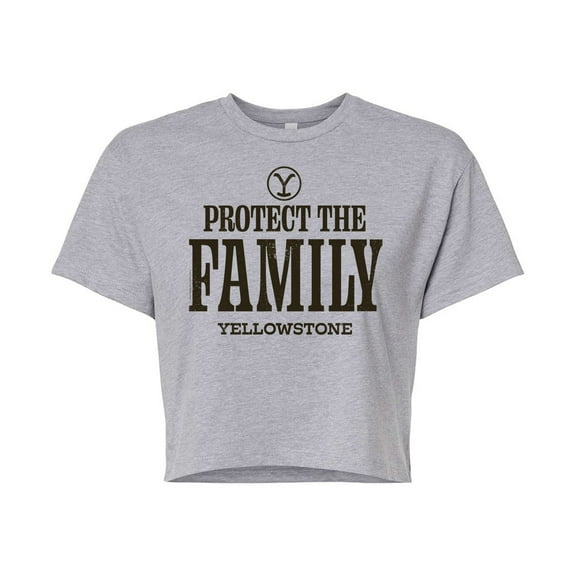 Yellowstone  - We Are Family Y Brand  - Juniors Cropped Cotton Blend T-Shirt