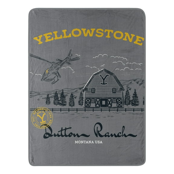 Yellowstone Welcome To The Ranch Kids Micro Raschel Throw Blanket