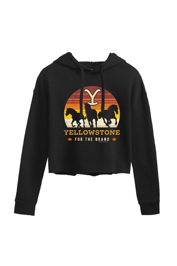- Wild Horses - Juniors Cropped Pullover Hoodie