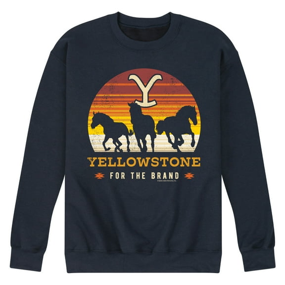 Yellowstone - Wild Horses - Men's Crew Neck Fleece Pullover