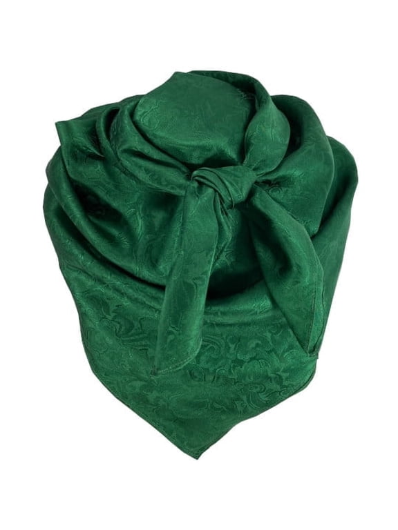 (Brand) 100% silk western scarf/bandana Jacquard Forest Green