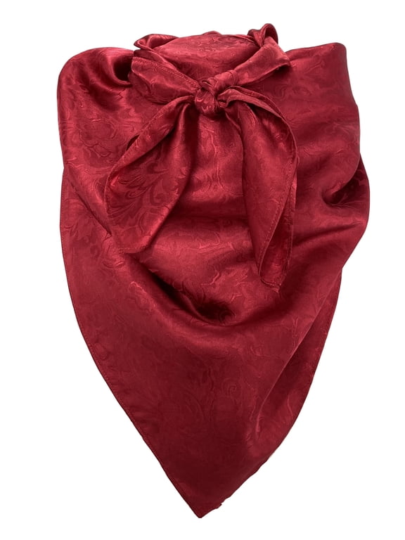 (Brand) 100% silk western scarf/bandana Jacquard Red