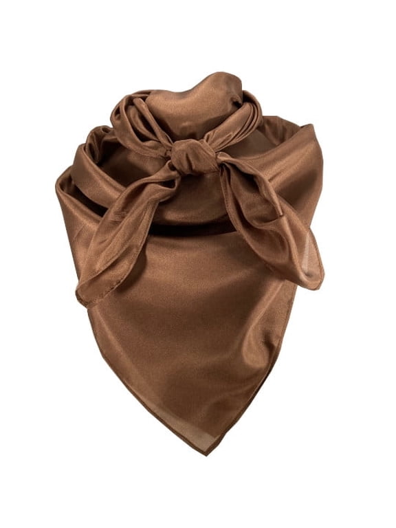 (Brand) 100% silk western scarf/bandana Solid Carmel Brown