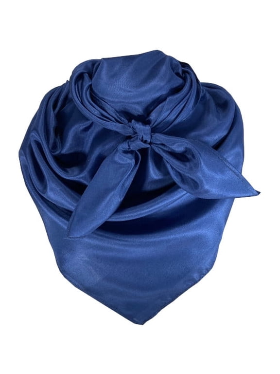 (Brand) 100% silk western scarf/bandana Solid Navy