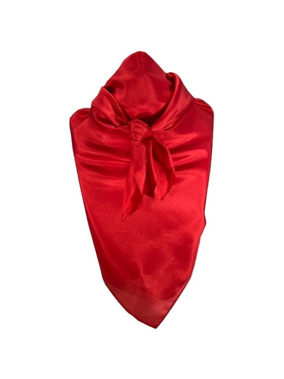 (Brand) 100% silk western scarf/bandana Solid Red