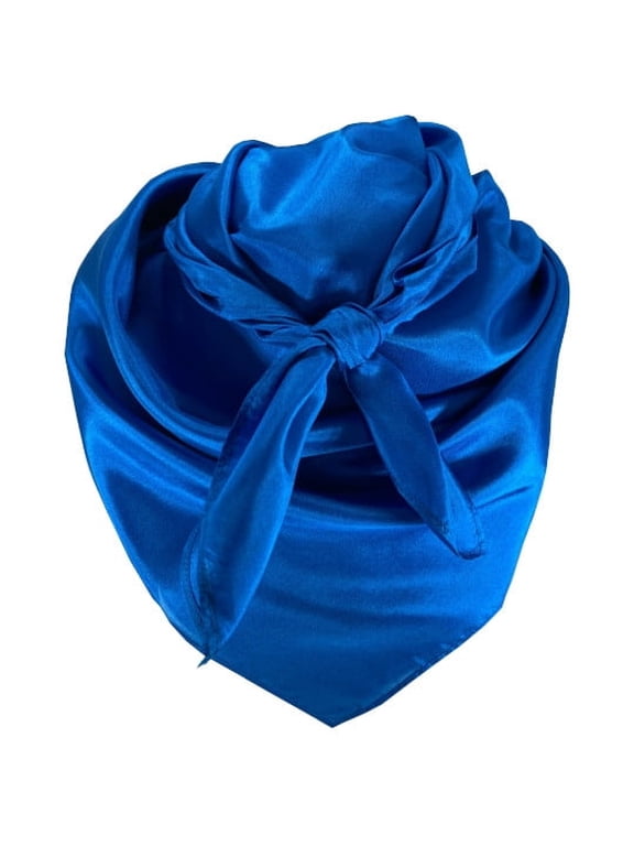 (Brand) 100% silk western scarf/bandana Solid Royal Blue