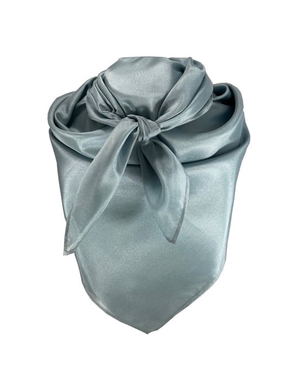 (Brand) 100% silk western scarf/bandana Solid Slate Blue