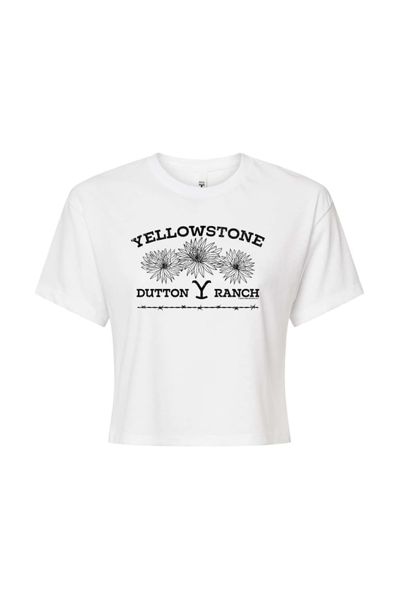 - Wildflowers - Juniors Cropped Cotton Blend T-Shirt