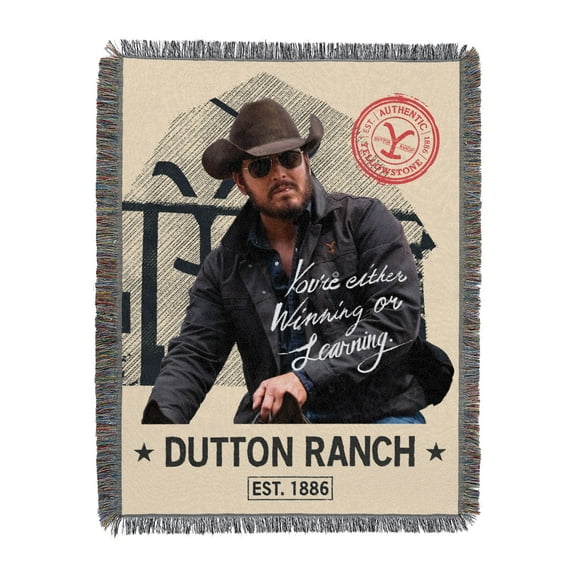 Yellowstone Winning Or Learning Woven Tapestry Throw Blanket