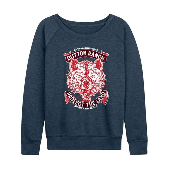 Yellowstone - Wolf Protect The Land - Women's Lightweight French Terry Long Sleeve Shirt