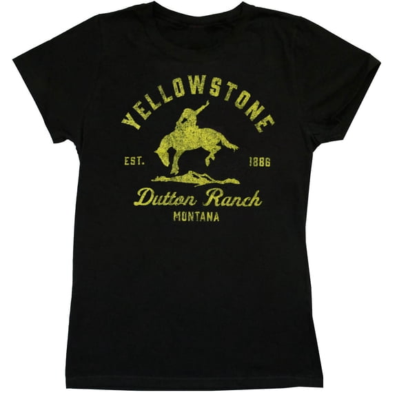Yellowstone Women's Bucking Bronco T-Shirt Black Medium