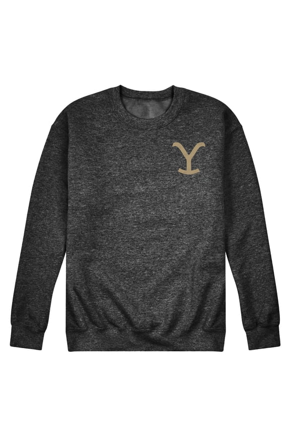 - Y Brand Left Chest - Men's Crew Neck Fleece Pullover