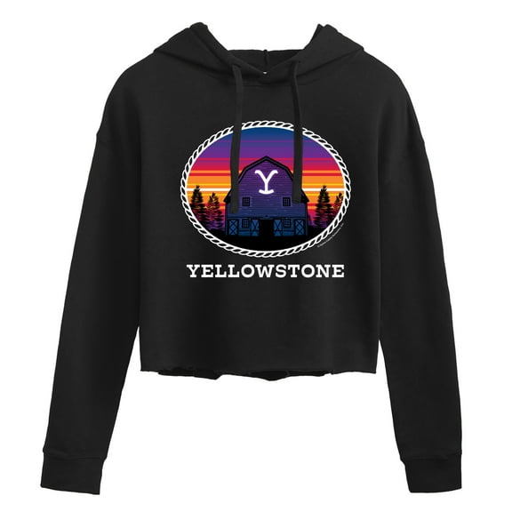 Yellowstone - Y Brand Sunset - Juniors Cropped Pullover Hoodie