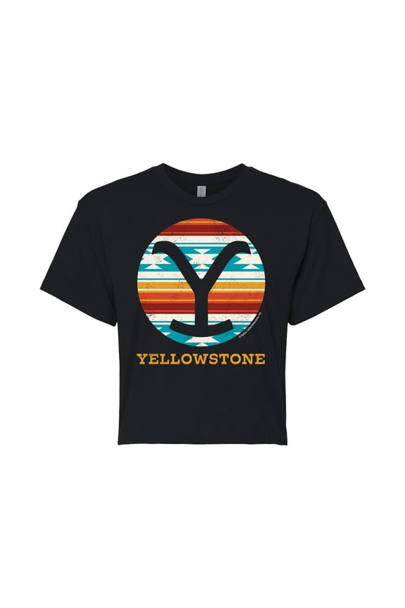 - Y Brand Western Blanket - Juniors Cropped Cotton Blend T-Shirt