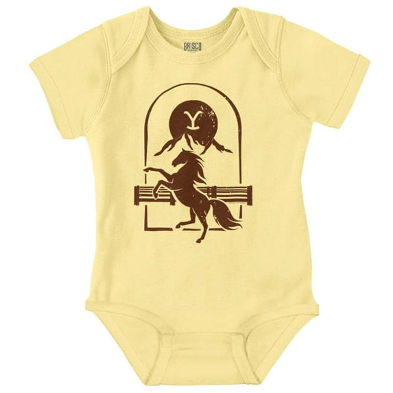 Yellowstone Y Dutton Ranch Horse Romper Boys or Girls Infant Baby Brisco Brands NB