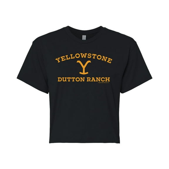 Yellowstone  - Y Dutton Ranch Logo - Juniors Cropped Cotton Blend T-Shirt