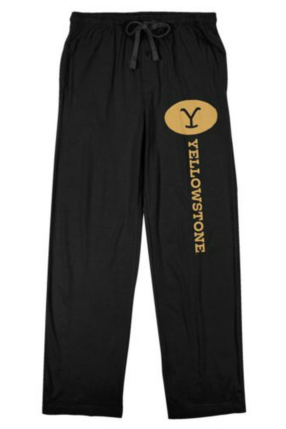 Yellowstone Y Logo Yellowstone Ranch Men's Black Lounge Pants-XL