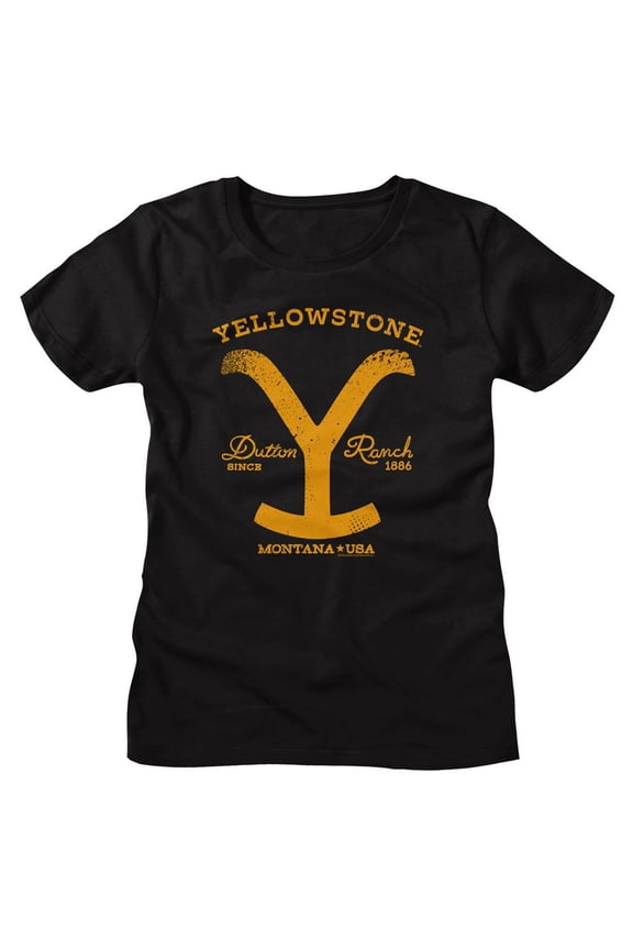 Yellowstone Y With Horse Black Women's T-Shirt