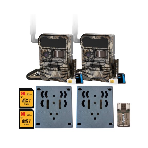 Yellowstone Y2 Wide Lens Cellular Trail Camera with Bear-Proof Metal Security Box and Accessory Bundle