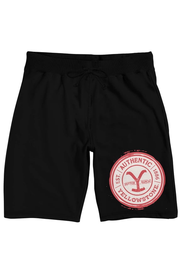 Yellowstone Yellowstone Ranch Brand Logo Men's Black Graphic Sleep Shorts-Medium