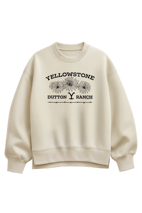 - Yellowstone Wildflowers Oversized Fleece Crew Sweatshirt