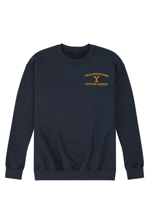 - Yellowstone Y Dutton Ranch Logo - Men's Crew Neck Fleece Pullover