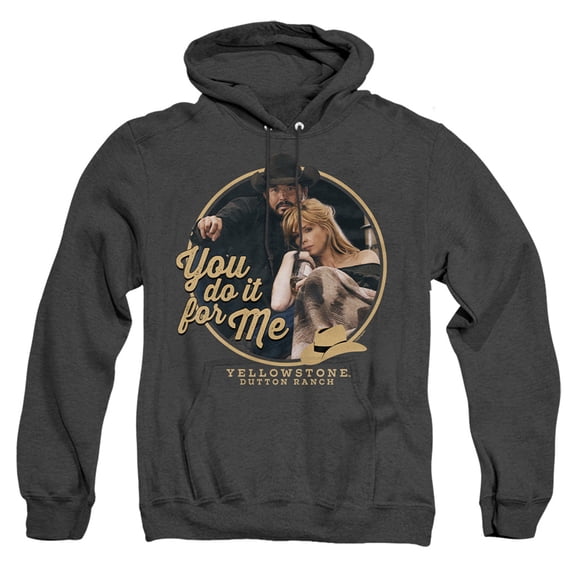 Yellowstone You Do It For Me Unisex Adult Pull-Over Heather Hoodie, Black Heather, Large