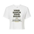thumbnail image 1 of Yellowstone  - Your Ranch Your Rules  - Juniors Cropped Cotton Blend T-Shirt, 1 of 6