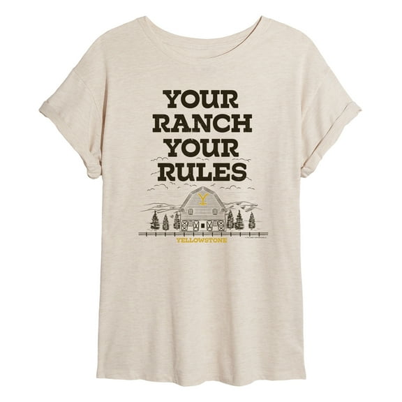 Yellowstone - Your Ranch Your Rules - Juniors Ideal Flowy Muscle T-Shirt